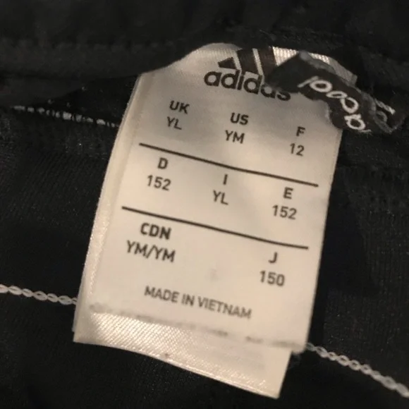 Adidas Youth Joggers Black White Boys Medium Side Pockets Good Condition - Picture 5 of 5